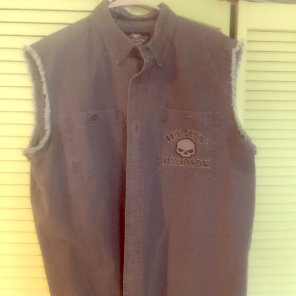 Harley Davidson Denim Cutoff Shirt